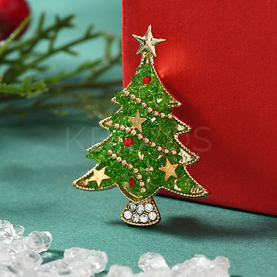 Christmas Alloy Rhinestone Lapel Pins for Backpack Clothes JEWB-C052-01A-KCG-1