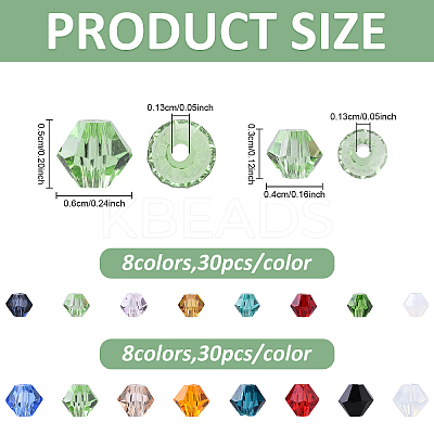 400Pcs 16 Styles Imitation 5301 Bicone Beads GLAA-YW0005-35-1