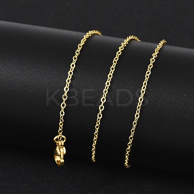 Brass Cable Chain Necklaces for Women NJEW-G084-19G-1