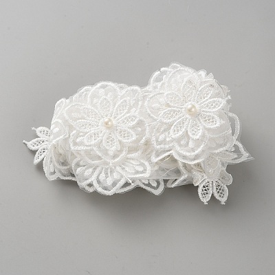 1 Yard 3D 6-Petal Flower Organza Lace Trim Ribbon OCOR-WH20001-28A-1