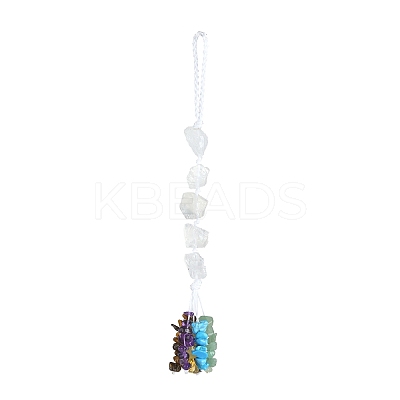 Nuggets Natural Quartz Crystal Pendant Decorations HJEW-JM00992-01-1