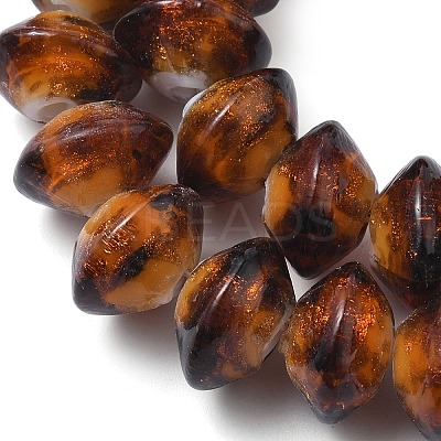 Handmade Gold Sand Lampwork Beads LAMP-K039-41-1
