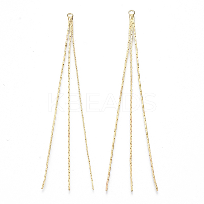 Brass Boston Link Chain Tassel Big Pendants KK-R129-04-1