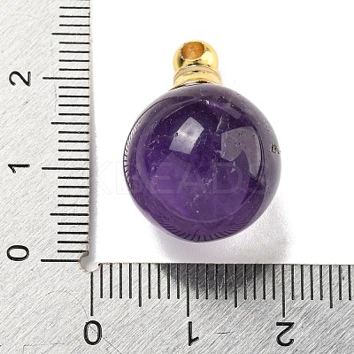 Natural Amethyst Perfume Bottle Pendants G-K338-22G-08-1