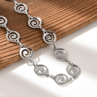 304 Stainless Steel Vortex Link Bracelets for Men & Women BJEW-D042-27P-1