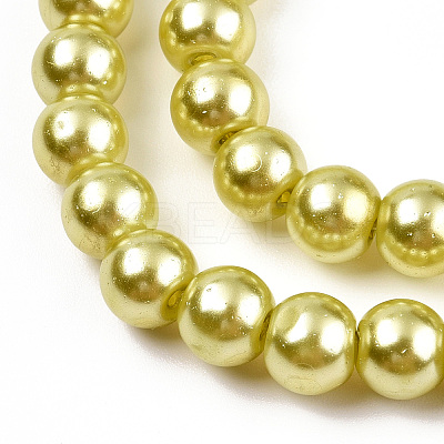 Baking Paint Pearlized Glass Pearl Round Bead Strands HY-Q003-6mm-67A-1