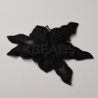 Fabric with Tube Beads and Pearl Beads & Sequins Patches DIY-WH0671-430A-1