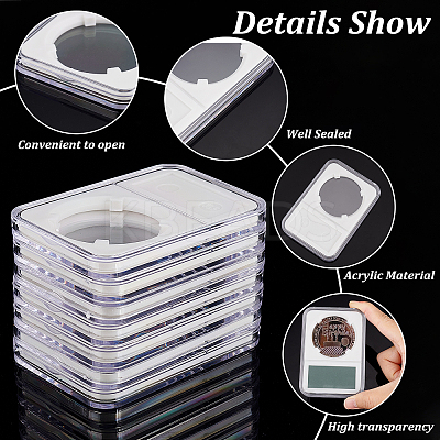 Plastic Coin Storage Boxes OBOX-WH0005-10-1