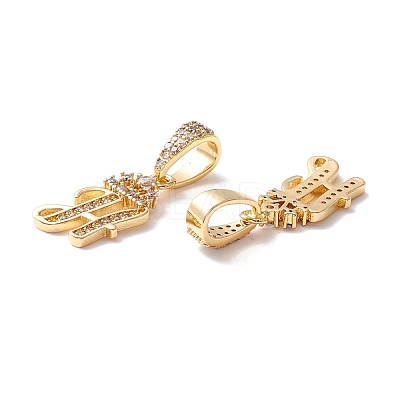 Eco-Friendly Brass Micro Pave Cubic Zirconia Pendants KK-K265-01G-H-1
