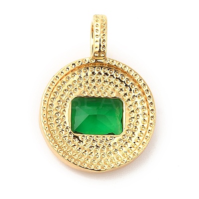 Brass with Cubic Zirconia Pendants KK-K339-01G-01-1