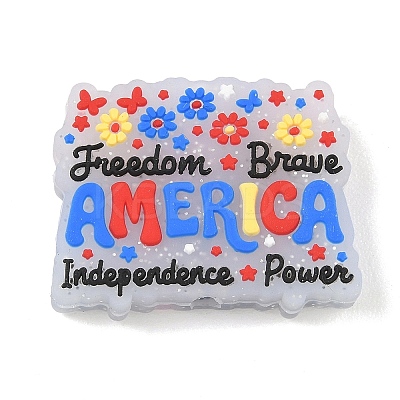 Independence Day Silicone Beads SIL-E013-01C-1