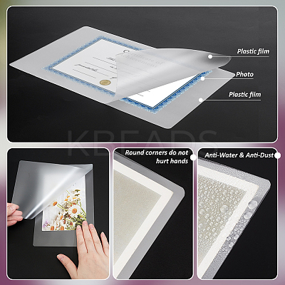100Pcs Plastic Laminating Pouch Film Photo Protecting Sheets AJEW-WH0606-55F-1