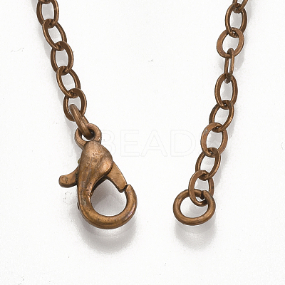 Brass Cable Chain Necklace Making MAK-T006-05R-1