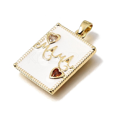 Mother's Day Brass Micro Pave Orange Red Cubic Zirconia Pendants KK-CBAA632-06G-1