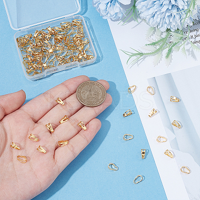 120Pcs Brass Snap on Bails KK-UN0005-58G-1
