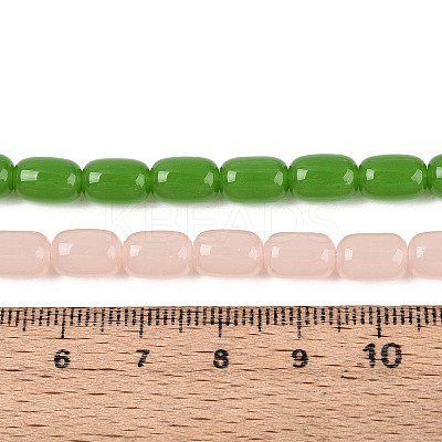 Imitation Jade Glass Beads Strands GLAA-N058-6x9mm-C01-1