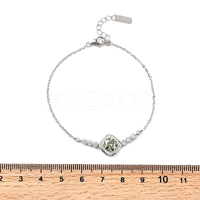 925 Sterling Silver Link Bracelets for Women BJEW-D346-01A-P-1