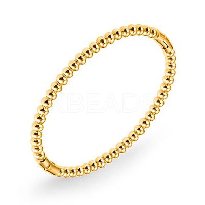 304 Stainless Steel Round Beaded Hinged Bangle JB758B-1