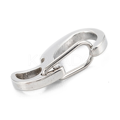 Non-Tarnish 304 Stainless Steel Push Gate Snap Keychain Clasp Findings STAS-C024-19P-1