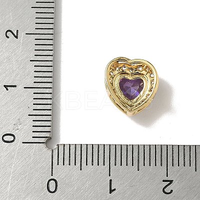 Brass Micro Pave Cubic Zirconia Beads KK-I276-46G-02-1
