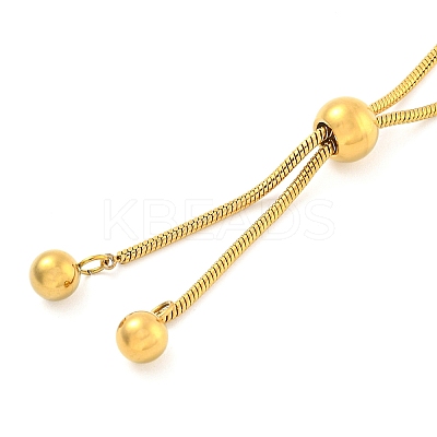 Round Beaded 304 Stainless Steel Pendant Necklaces for Women LS-NJEW-G137-01G-1