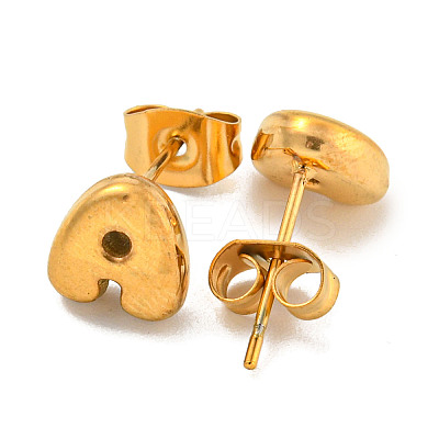 Chunk Letter 304 Stainless Steel Stud Earrings for Women LS-EJEW-G386-01A-G-1