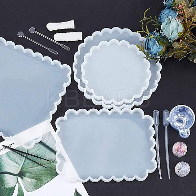 Waved Cup Pad Silicone Molds DIY-OC0002-04-1