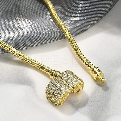 Brass Micro Pave Clear Cubic Zirconia Link Bracelets BJEW-S158-15G-1