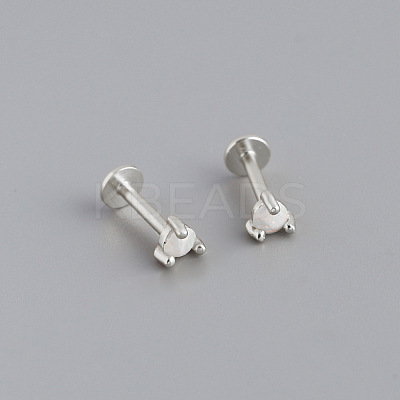 925 Sterling Silver with Synthetic Opal Cartilage Earrings FS-WG3DFDB-07-1