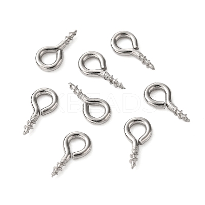 Non-Tarnish 304 Stainless Steel Screw Eye Pin Peg Bails X-STAS-K171-52P-8x4mm-1
