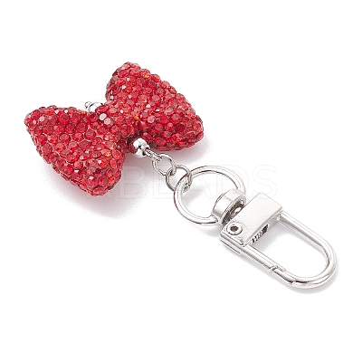 Bowknot Polymer Clay Rhinestone Pendants Decorations HJEW-JM04197-02-1