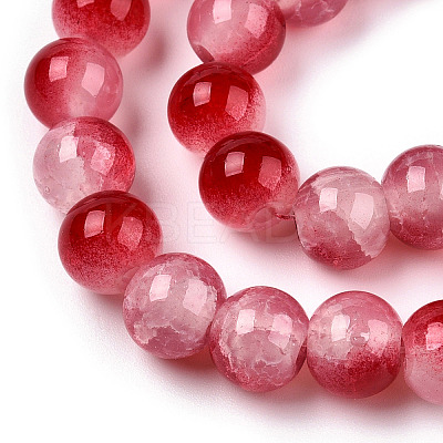 Crackle Baking Paint Imitation Jade Glass Beads Strands DGLA-T003-10mm-11-1