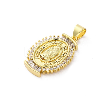 Brass Micro Pave Cubic Zirconia Pendants KK-S510-44G-01-1