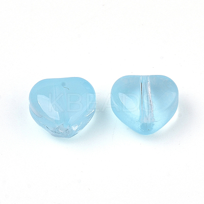 Transparent Spray Painted Glass Beads GLAA-N035-02-A06-1