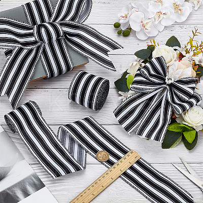 Burlap Ribbons SRIB-WH0011-384B-1