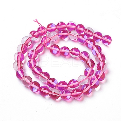 Synthetic Moonstone Beads Strands G-F143-6mm-11-1