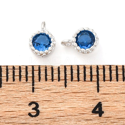 Brass Micro Pave Cubic Zirconia Charms KK-Z089-11S-02-1