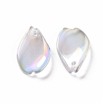 Transparent Spray Painted Glass Pendants GLAA-S190-014B-01-1