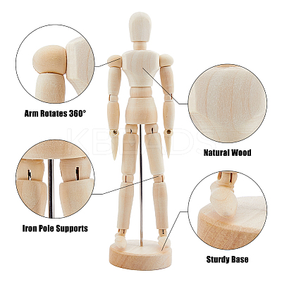3 Styles Unfinished Blank Wooden Puppet DIY-FH0006-97-1