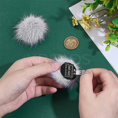 Faux Mink Fur Shoes Buckle Clip AJEW-WH0248-670B-1