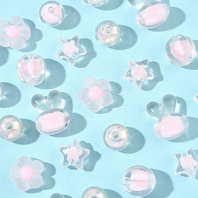 60G 6 Styles Transparent Acrylic Beads Sets TACR-YW0002-50-1