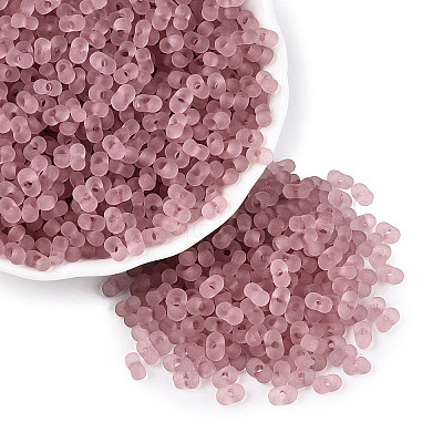 FGB Frosted Transparent Glass Seed Beads SEED-N013-06A-06-1