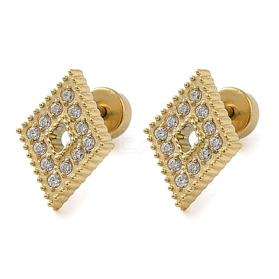 304 Stainless Steel Stud Earrings with Rhinestone EJEW-G364-11G-1