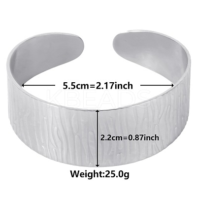 Stylish European and American Texture 304 Stainless Steel Cuff Bangles for Women WY3767-1-1