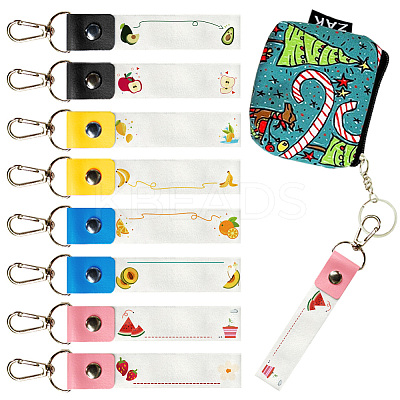 PU Leather & Cotton Name Marker Keychain AJEW-WH0514-015-1