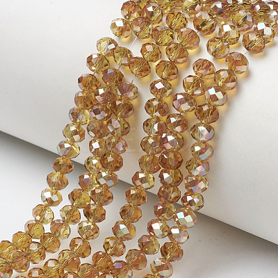 Electroplate Glass Beads Strands EGLA-A034-T4mm-J13-1