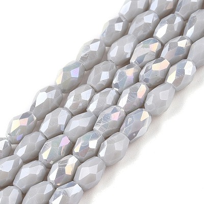 Opaque Solid Color Electroplate Glass Beads Strands LS-EGLA-N013-P4mm-B05-1