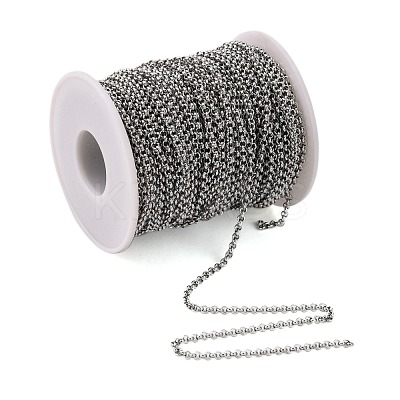 Tarnish Resistant 304 Stainless Steel Rolo Chains STAS-O076-01-1