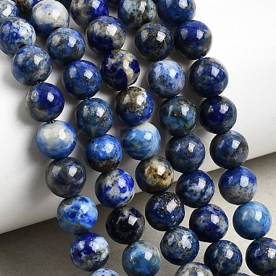 Natural Lapis Lazuli Beads Strands G-G344-A09-6mm-1
