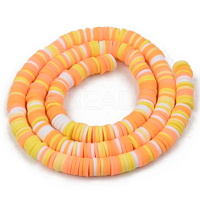 Handmade Polymer Clay Beads Strands CLAY-R089-6mm-097-1